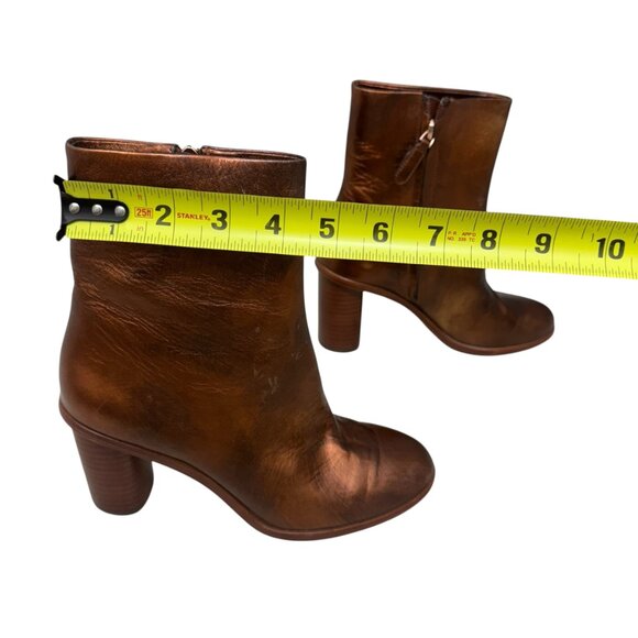 Pour La Victoire Iris in metallic copper leather women's ankle booties size 6 - Picture 8 of 12